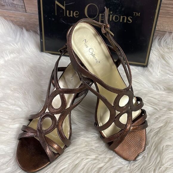 Nue Options Ladies Brooke High Heels, Size 7M, Bronze NWOT - Picture 1 of 10
